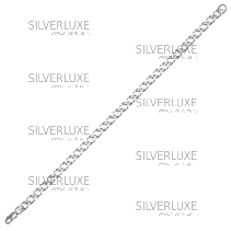 Браслет серебряный "Ромб двойной граненый", ширина 5 мм