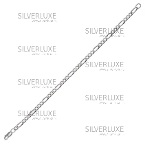 Браслет серебряный "Фигаро 3+1 граненая", ширина 5 мм 