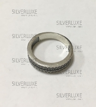 Кольцо серебряное с черно-белыми камнями